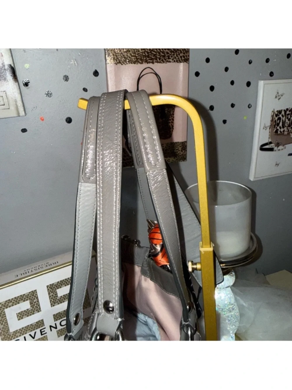 Coach Ashley Gray Dotted Op Art crossbody NWOT includes🍒 charm and bag scarf - Picture 10 of 10